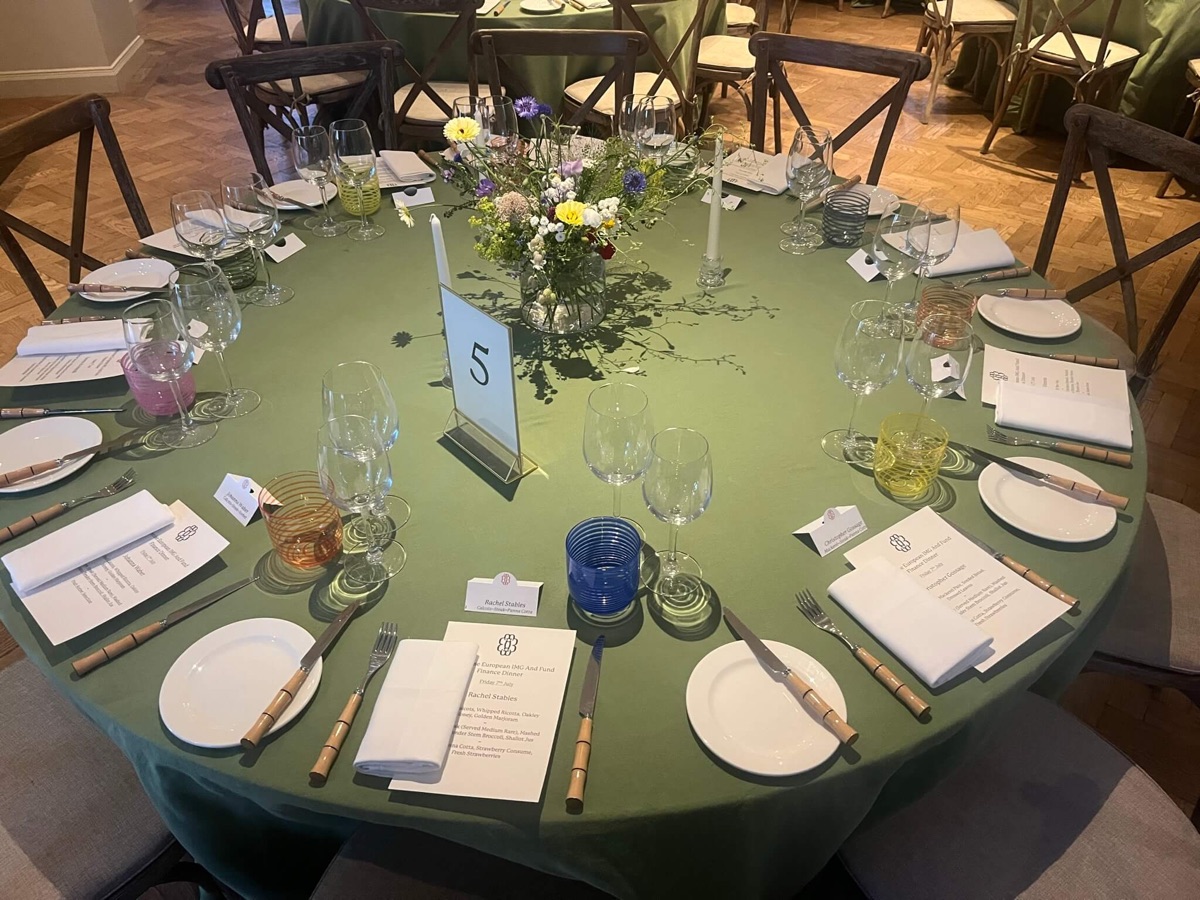 Dinner at a partner off-site for a global law firm
